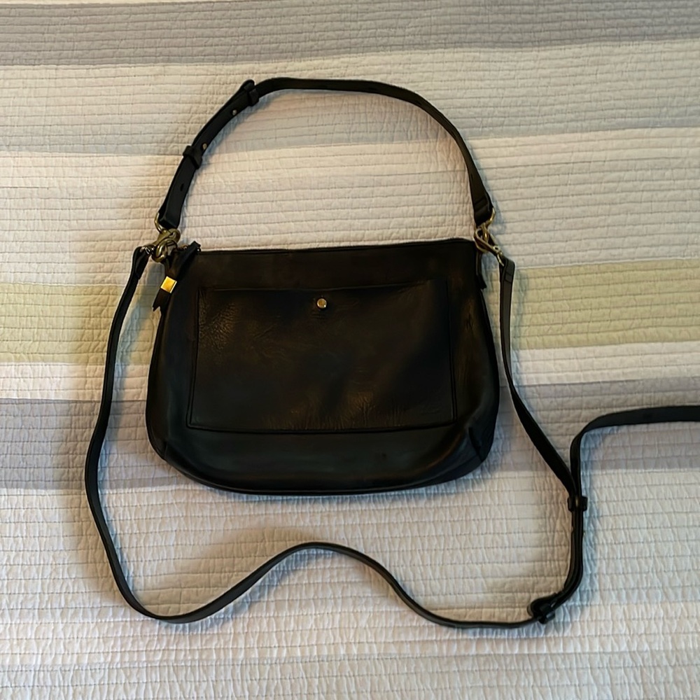 Madewell Black Leather Crossbody Shoulder Bag